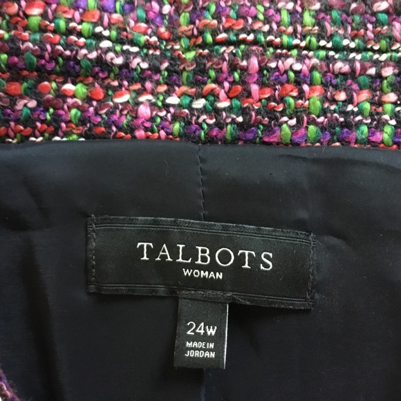 NWOT TALBOTS multi color boucle tweed jacket 24W - Picture 4 of 5